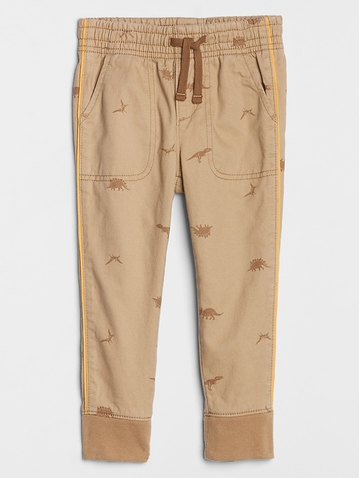Image number 4 showing, Toddler Knit-Lined Pull-On Twill Joggers
