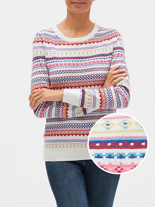 Image number 8 showing, Pattern Crewneck Sweater