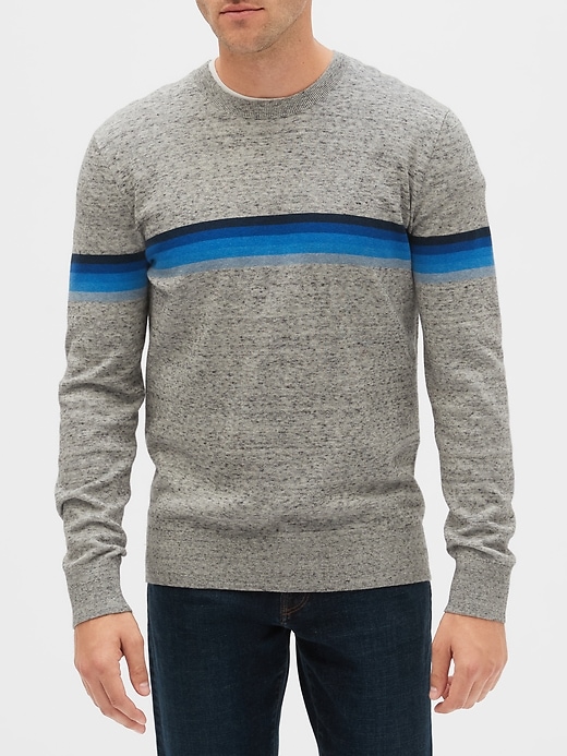 Image number 1 showing, Crazy Stripe Crewneck Sweater