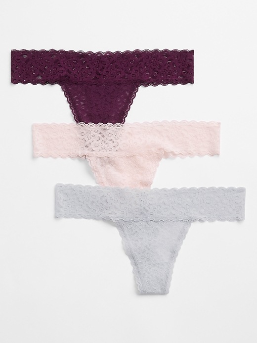 Image number 5 showing, Lace Thong (3-Pack)