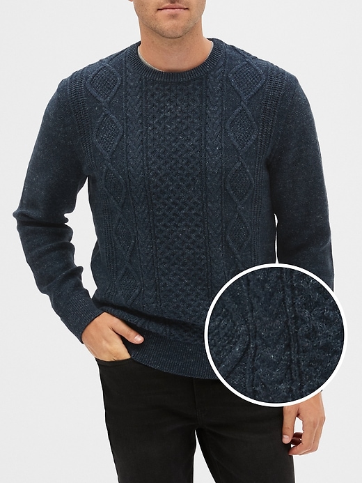 Image number 4 showing, Cable-Knit Crewneck Pullover Sweater