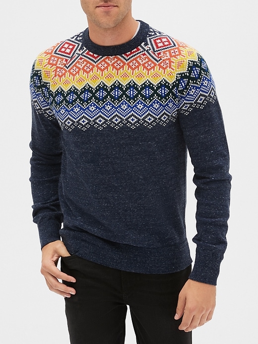 Image number 1 showing, Fair Isle Crewneck Sweater