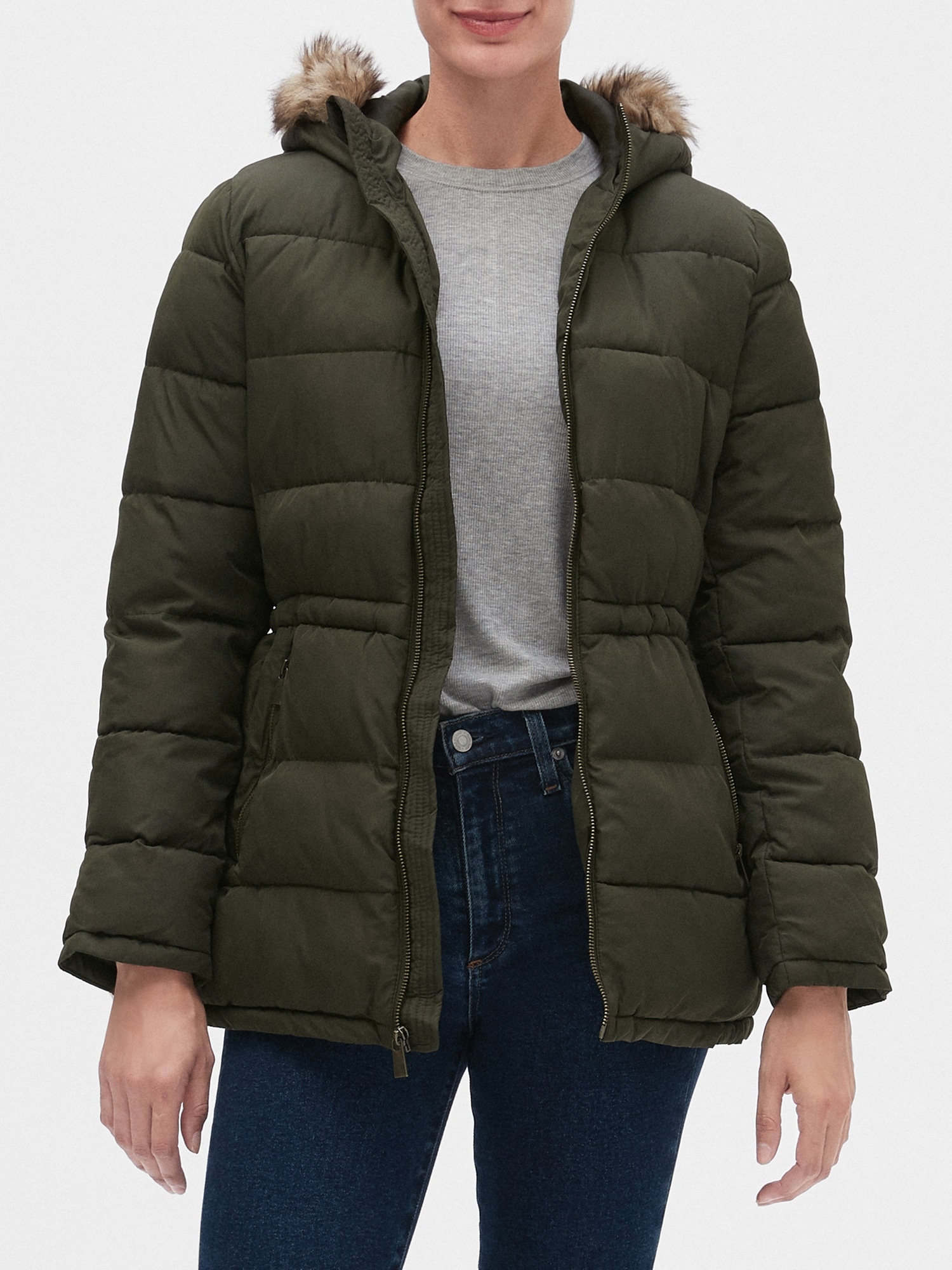 faux fur jacket gap