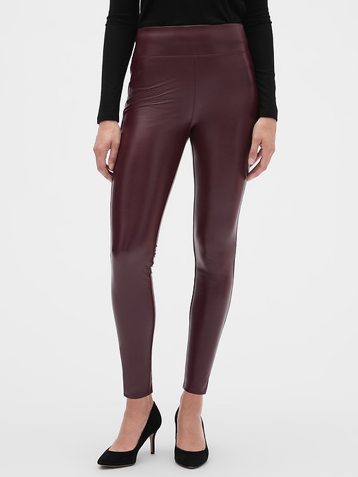 View large product image 1 of 1. Faux-Leather Leggings