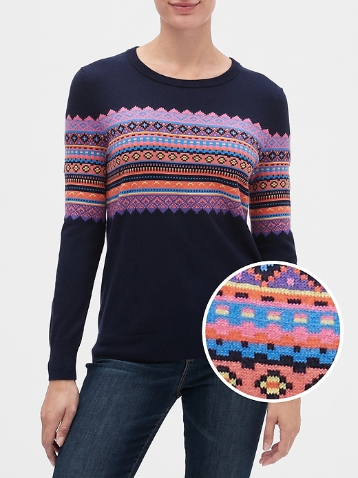 Image number 4 showing, Pattern Crewneck Sweater