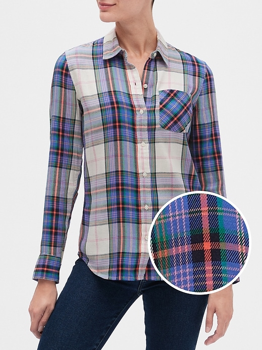 View large product image 1 of 1. Plaid Shirt in Twill