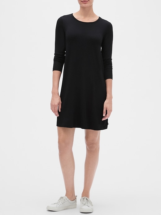 Image number 1 showing, Long Sleeve Swing Dress in Rayon