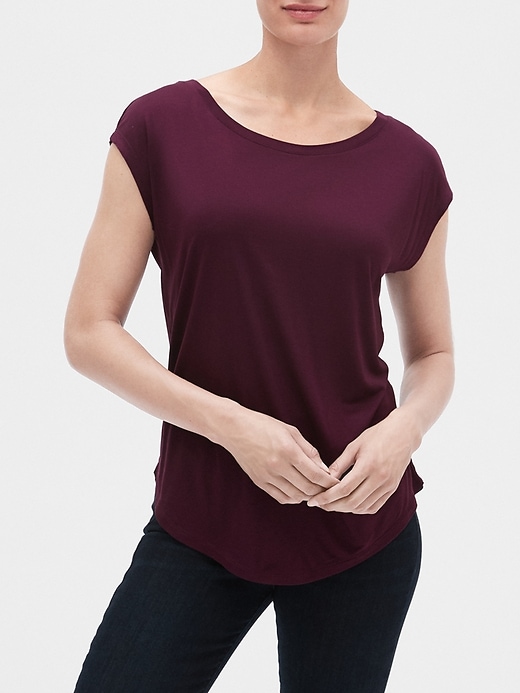 Image number 9 showing, Luxe Dolman Sleeve T-Shirt
