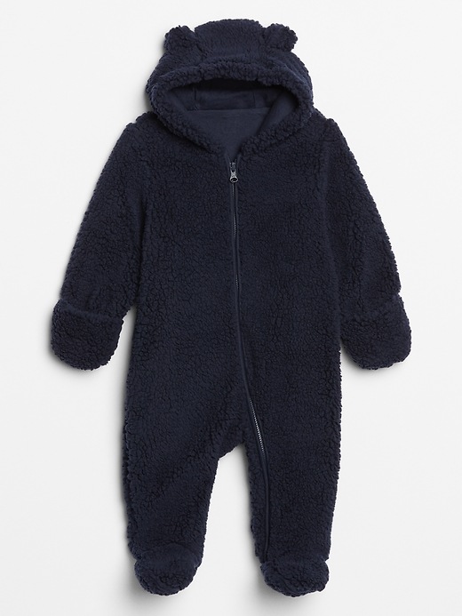View large product image 1 of 1. Baby Sherpa Hoodie One-Piece