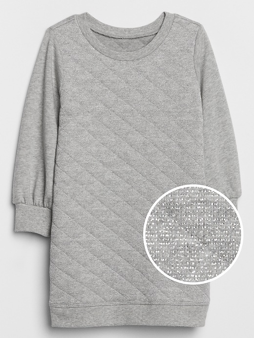 View large product image 1 of 1. Toddler Quilted Glitter Sweatshirt Dress