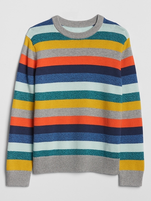 View large product image 1 of 1. Kids Crazy Stripe Crewneck Sweater