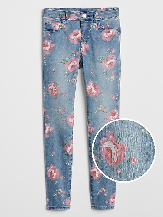 Image number 1 showing, Kids High-Stretch Floral Print Jeggings