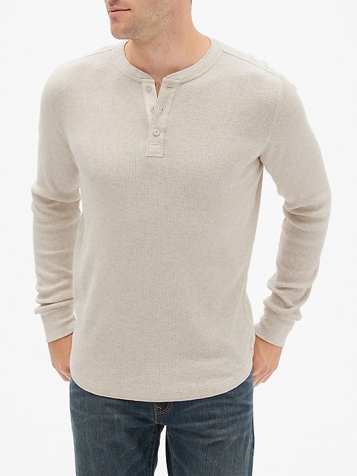 View large product image 1 of 1. Waffle-Knit Henley