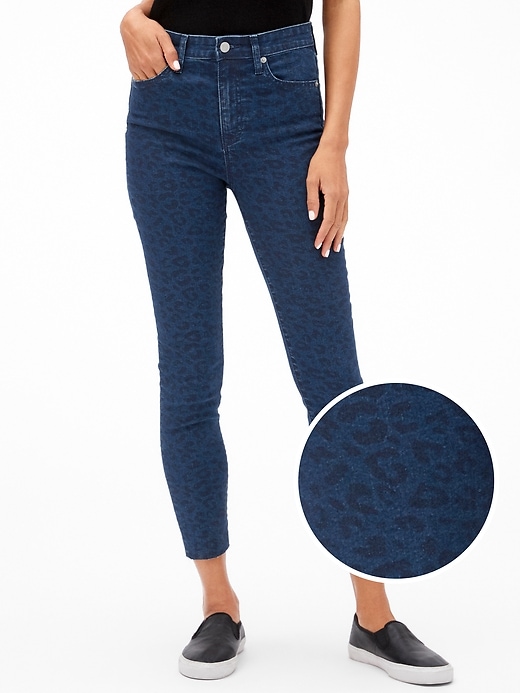 Image number 1 showing, High Rise Print Legging Skimmer Jeans