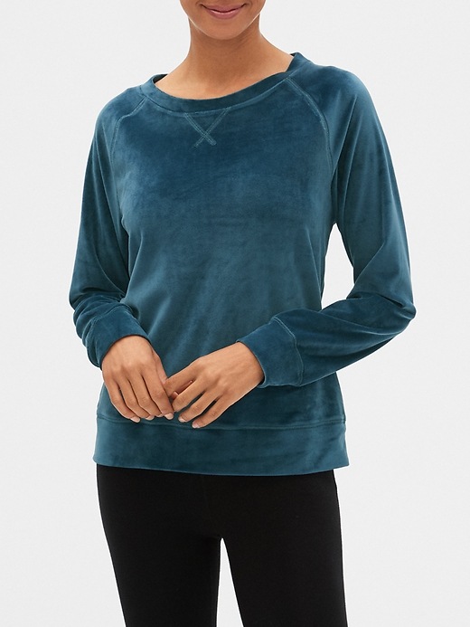 View large product image 1 of 1. Velour Raglan Sweatshirt