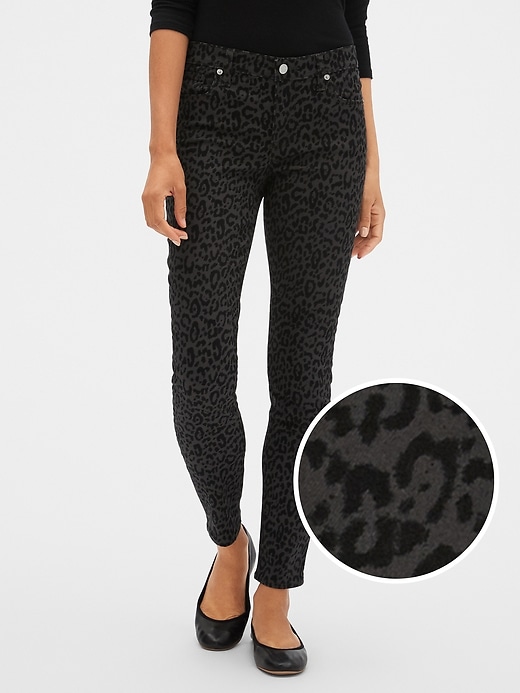 Image number 1 showing, Mid Rise Print Legging Jeans