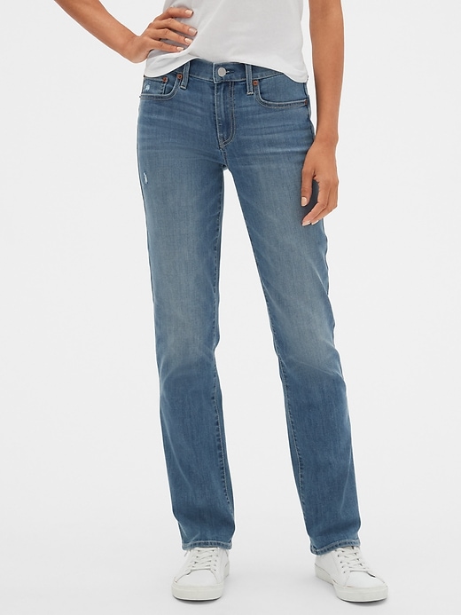 Image number 1 showing, Mid Rise Classic Straight Jeans