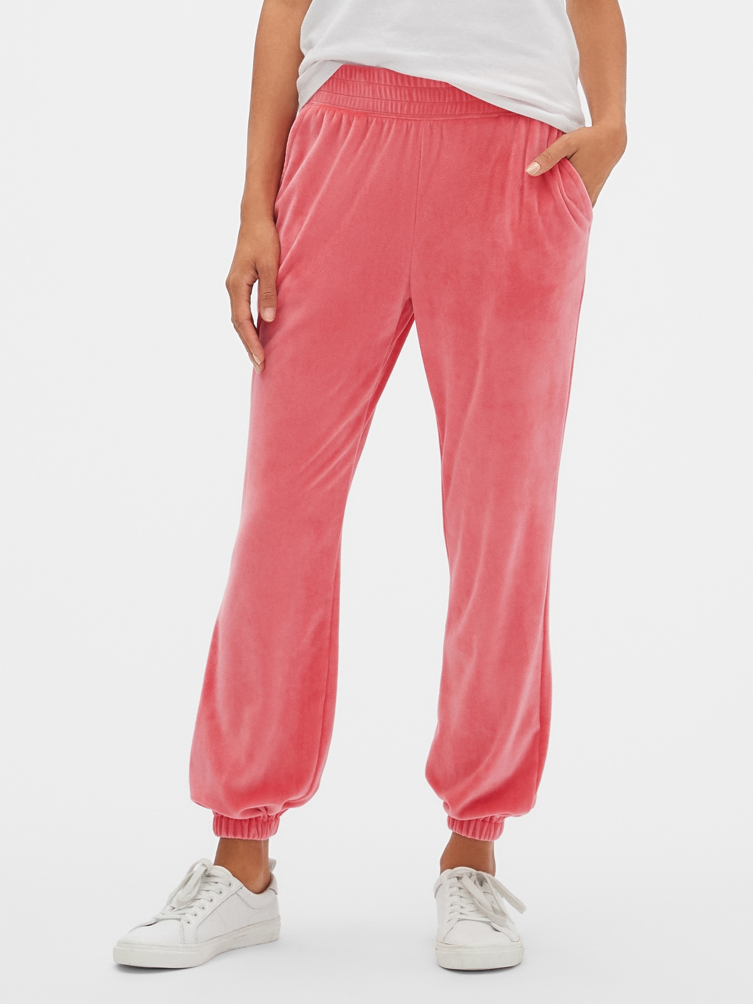 Velour joggers - Old rose - Ladies