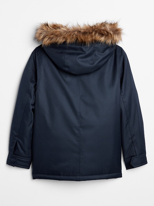 Image number 2 showing, Kids Padded Parka with Faux-Fur Trim