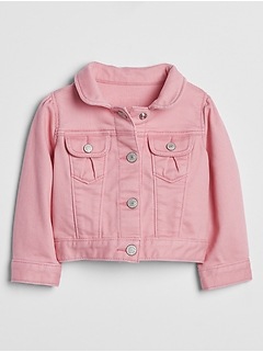 girls pink denim jacket