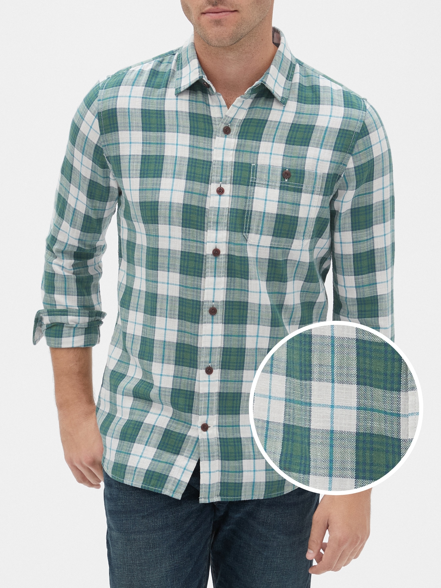 Slub Shirt in Untucked Fit Gap Factory