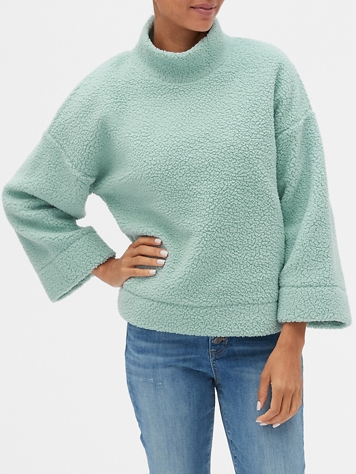 Image number 1 showing, Sherpa Pullover Mockneck