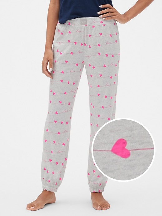 View large product image 1 of 1. Cotton-Modal Print Joggers