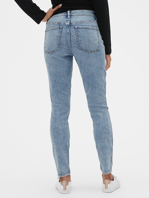 Image number 2 showing, High Rise Embroidered Legging Jeans