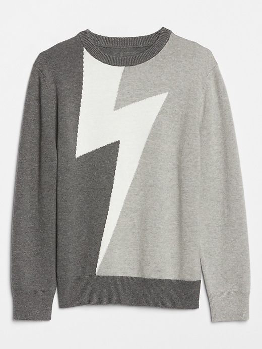 View large product image 1 of 1. Kids Lightening Bolt Graphic Sweater