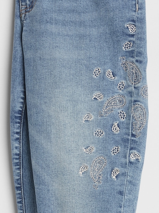 Image number 3 showing, Mid Rise Embroidered Legging Skimmer Jeans