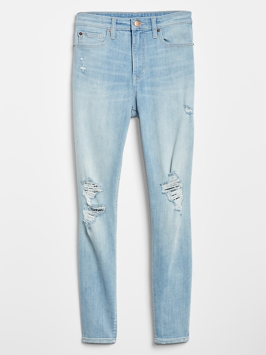 Image number 3 showing, High Rise Distressed Legging Jeans