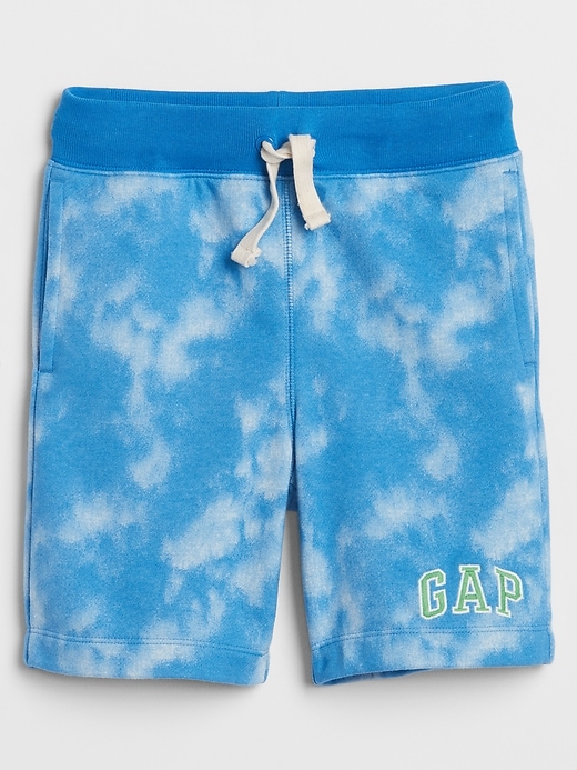 View large product image 1 of 1. Kids Tie-Dye Gap Logo Shorts in French Terry
