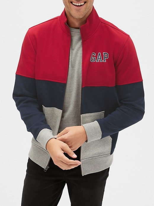 View large product image 1 of 1. Gap Logo Mockneck Full-Zip Sweatshirt