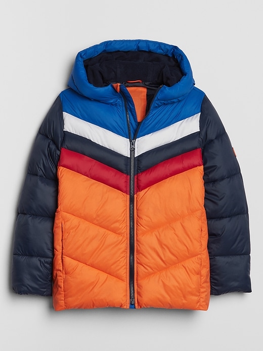 Image number 2 showing, Kids Colorblock Hooded Puffer Jacket