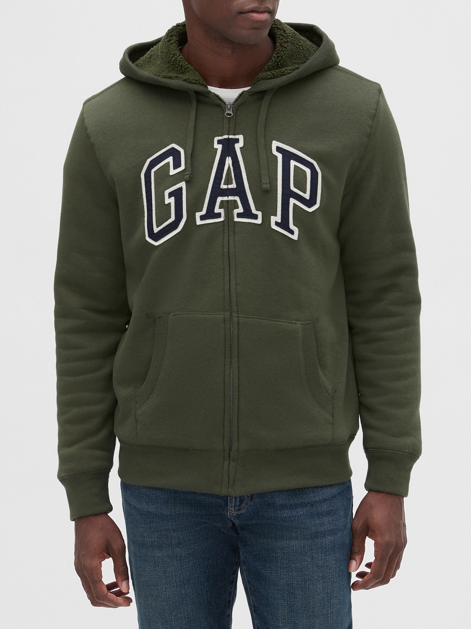 sherpa lined hoodie gap