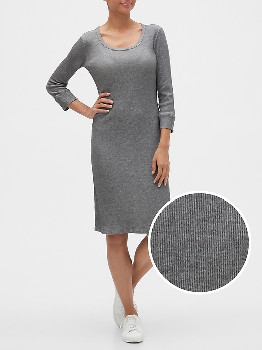 View large product image 1 of 1. Three-Quarter Sleeve Scoopneck Dress