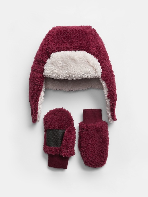 View large product image 1 of 1. Baby Sherpa Trapper Hat Set