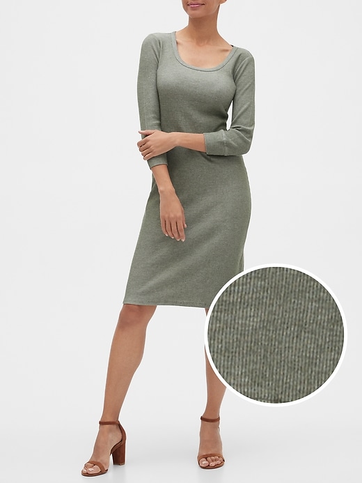View large product image 1 of 1. Three-Quarter Sleeve Scoopneck Dress
