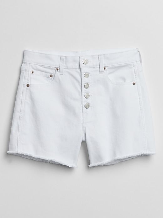 Image number 3 showing, 3.5" High Rise Button-Fly Denim Shorts