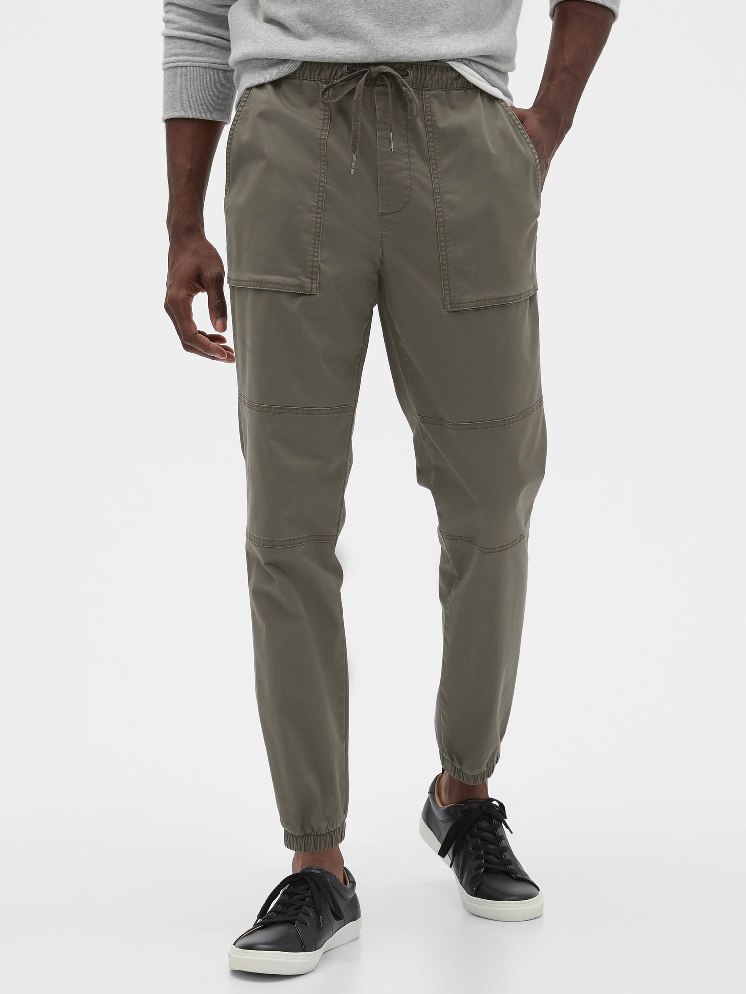 slim khaki joggers