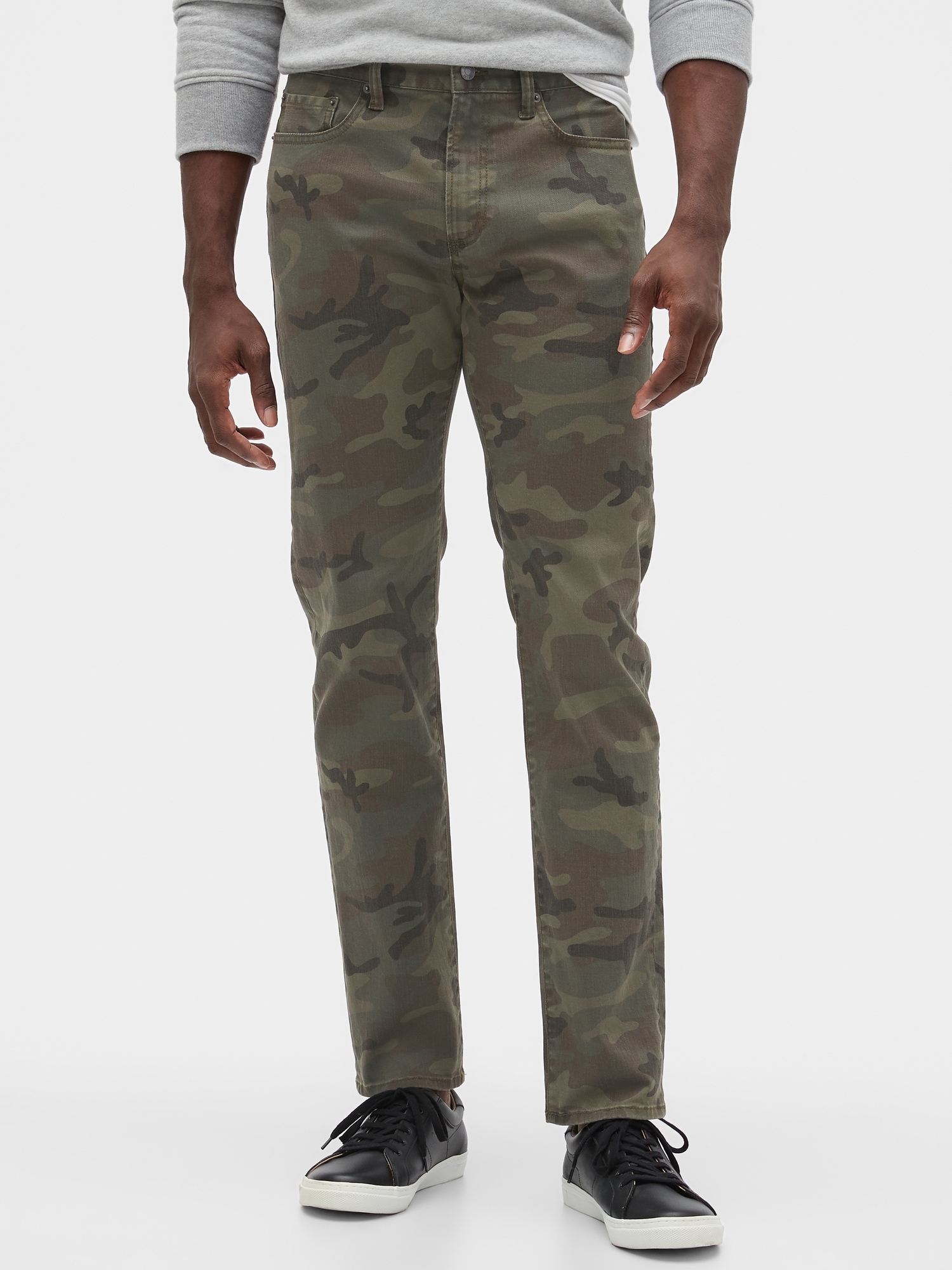 green camo skinny jeans