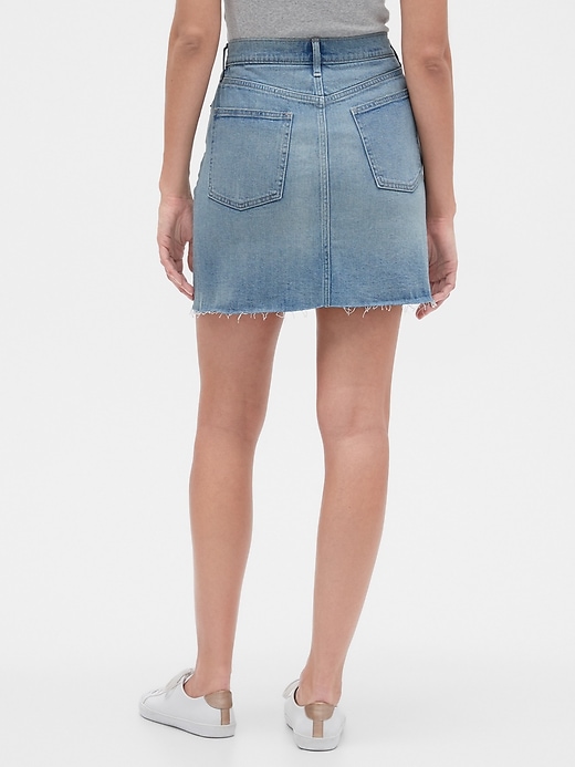 Image number 2 showing, High Rise Denim Mini Skirt