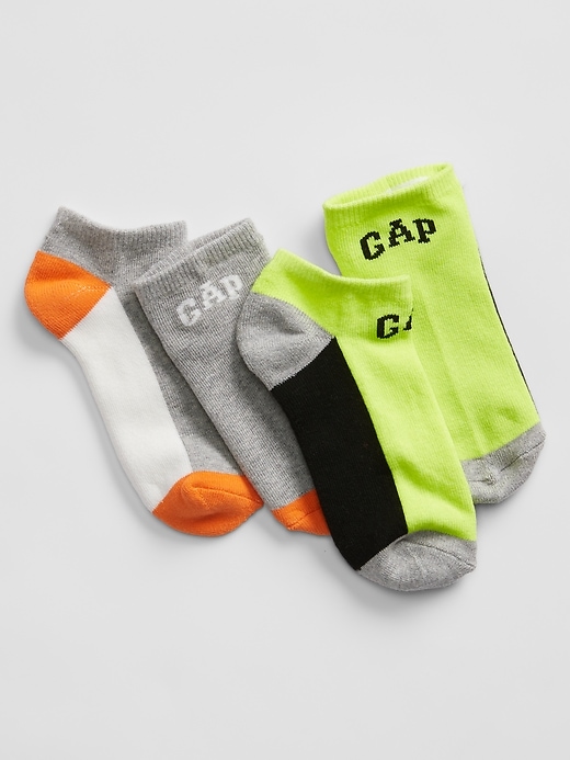 View large product image 1 of 1. Kids No-Show Gap Logo Socks (2-Pack)