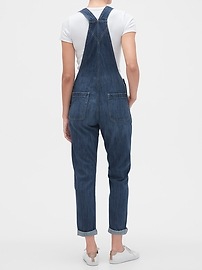 relaxed denim overalls gap