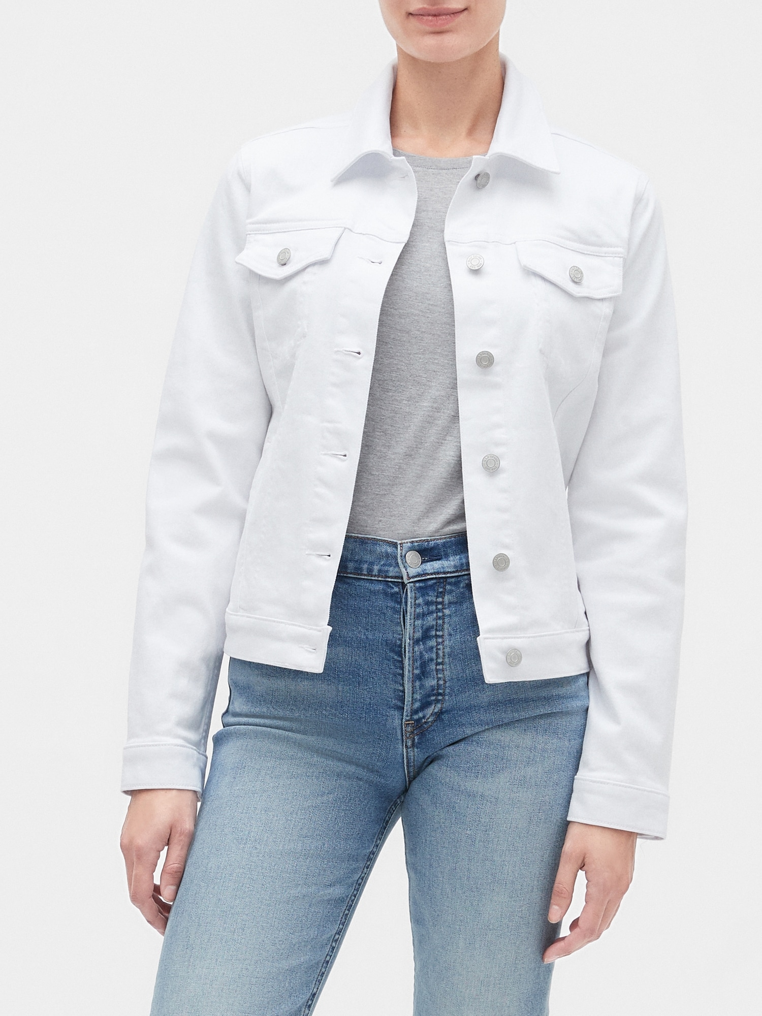 white denim jacket gap