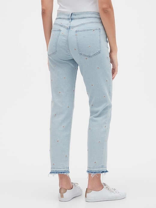 View large product image 2 of 3. Embroidered Girlfriend Jeans