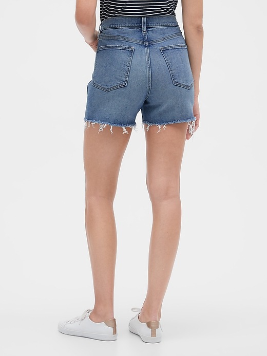 View large product image 2 of 3. 3.5" High Rise Destructed Denim Shorts