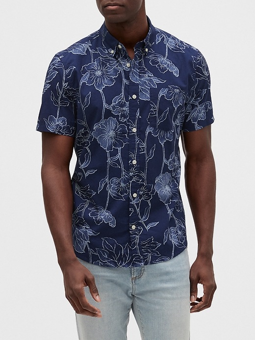 View large product image 1 of 1. Print Poplin Shirt