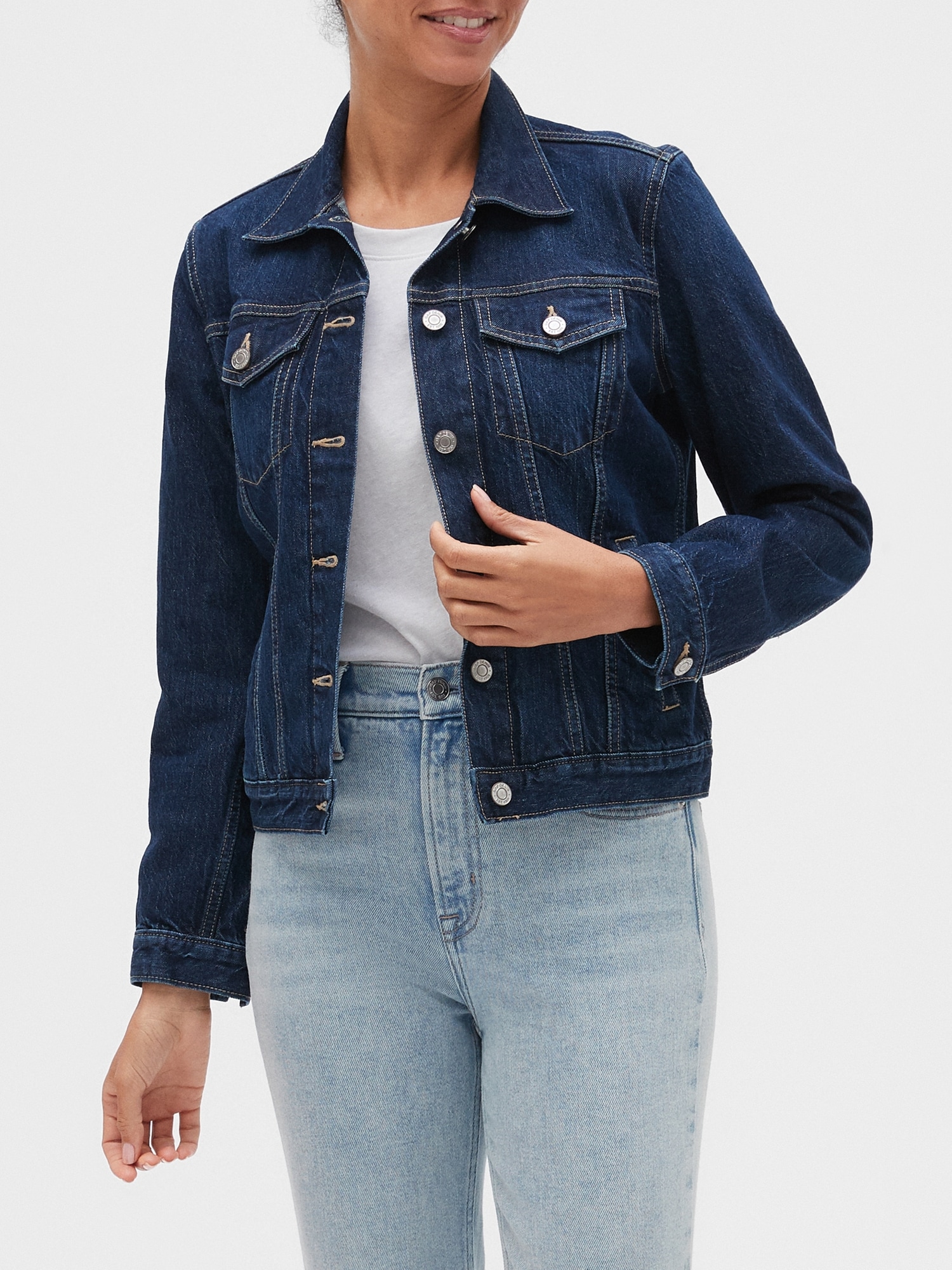 gap long denim jacket