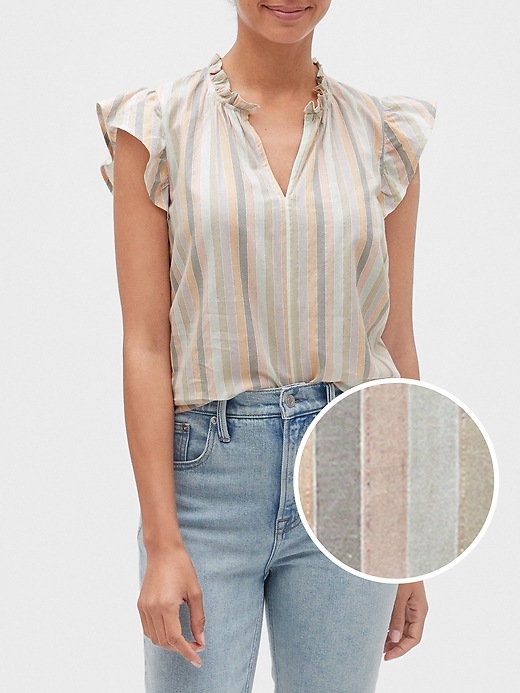 View large product image 1 of 2. Flutter Sleeve Top